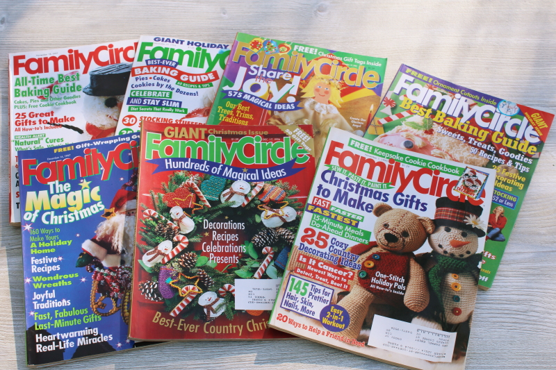 photo of 1990s vintage Family Circle Christmas magazines lot, baking, holiday recipes, ads!  #1